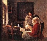 VERMEER VAN DELFT, Jan Girl Interrupted at Her Music r oil painting reproduction